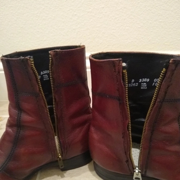 Vintage Men\'s Brown Cognac Leather Ankle Boots Side Zipper Size 8 main image 7